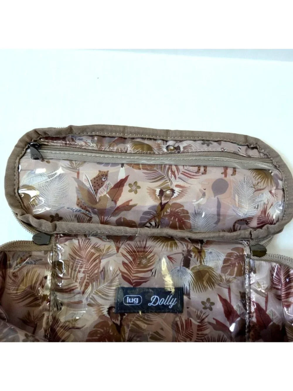 Lug Dolly Short Cosmetics Makeup Toiletry Travel Case Taupe